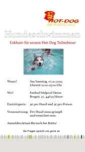 Hundeschwimmen am 07.10.23 exklusiv für ...